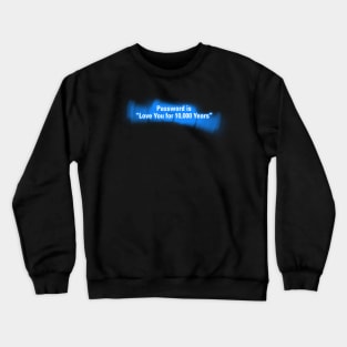 Password is "Love You for 10000 Years" in Blue Crewneck Sweatshirt